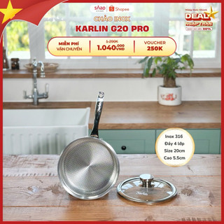 ❣️Chảo Karlin vân lục giác có nắp G18 -G20 -G24 - G26 -Thương Hiệu Đức❣️
