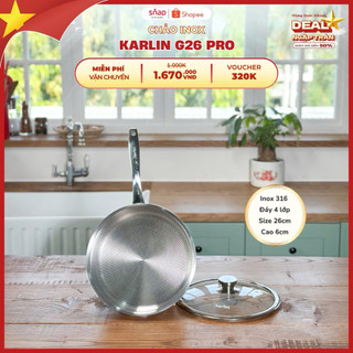 ❣️Chảo Karlin vân lục giác có nắp G18 -G20 -G24 - G26 -Thương Hiệu Đức❣️