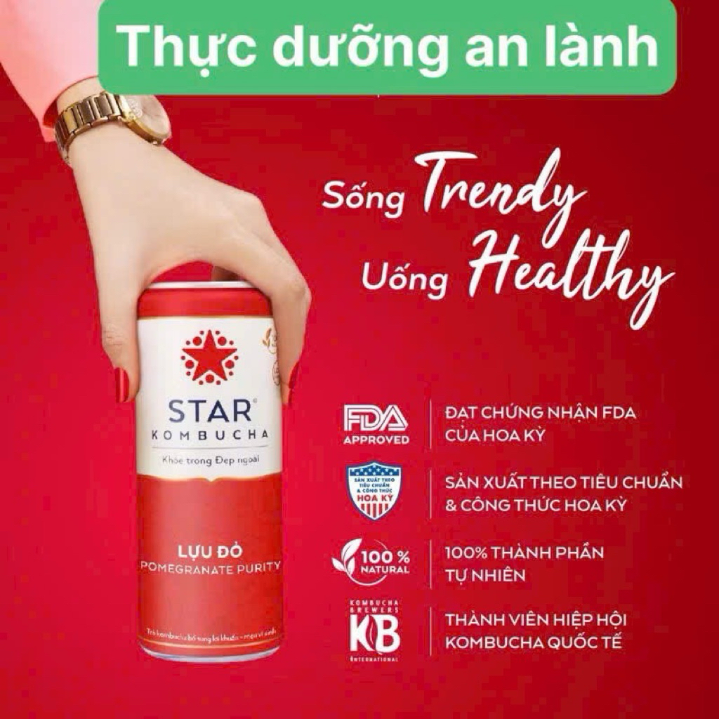 STAR KOMBUCHA LỰU ĐỎ/POMEGRANATE PURITY 250ml