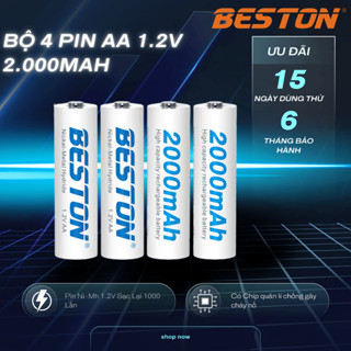 Pin sạc Beston AA 2A 1.2V dung lượng 2000mAh dùng cho karaoke,pin máy ảnh, pin đồ chơi, pin đồng hồ