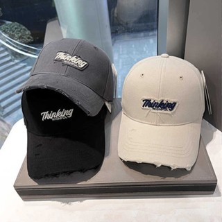 Mũ lưỡi trai rách Meili, nón lưỡi trai nam nữ thêu chữ Thinking phong cách Hàn Quốc đi học đi chơi đi du lịch thời trang