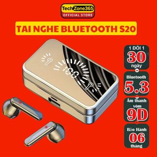  Tai Nghe Bluetooth Không Dây S20 Pro Âm Thanh HIFI 9D Có Micro Màn Hình LED Chống Nước Pin Trâu 