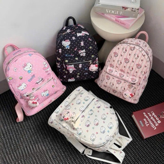  Balo Vải Hoạ Tiết Hello Kitty Kèm Charm Gấu Size 40 Có Thể Đựng Sách Tiếng Anh To a4 Át Lát  BL435  
