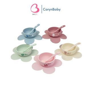  Set Bát Hoa Ăn Dặm Kèm Muỗng Silicon Misan Xinh Xắn Cho Bé CarynShop 