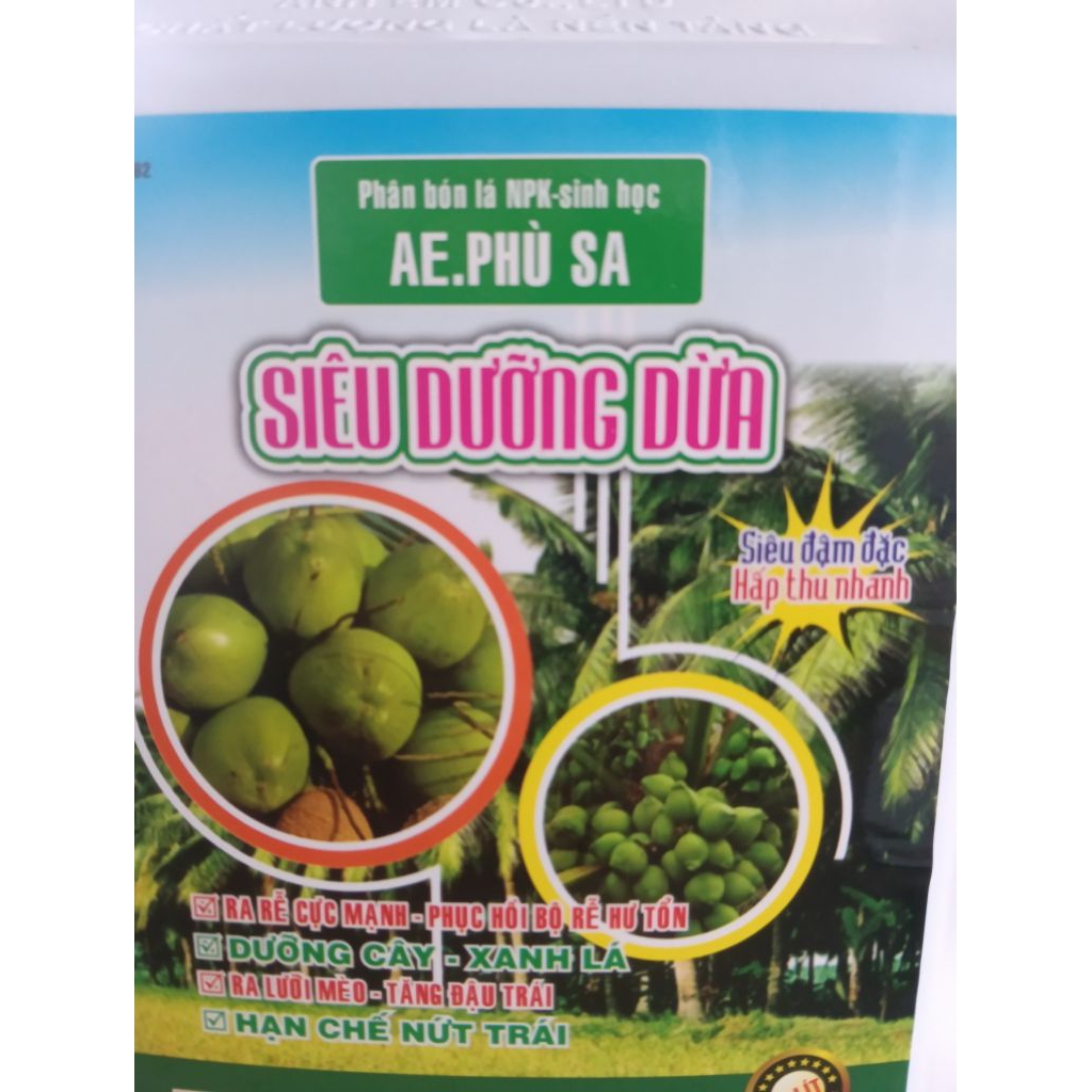 Can dưỡng dừa AE Phù Sa 5 lít kích thích ra lưỡi mèo, tăng đậu trái