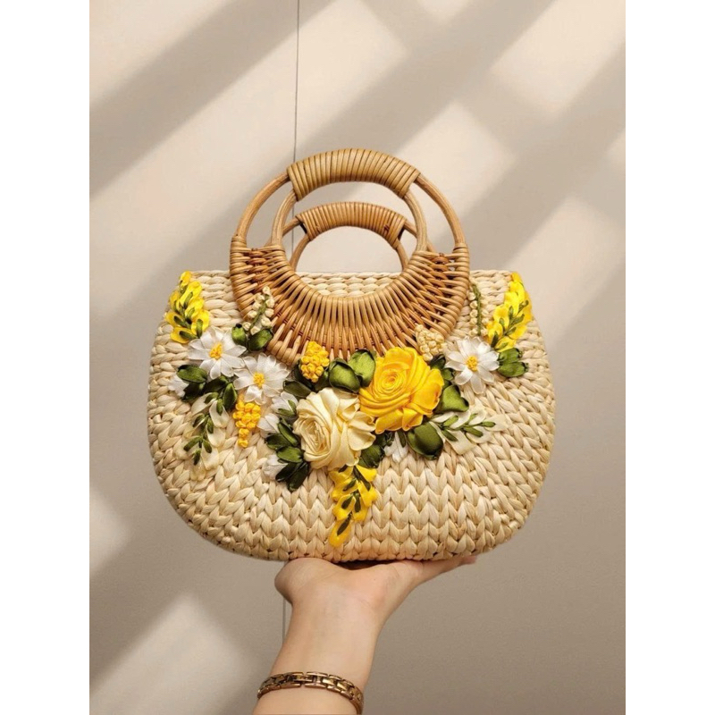 Kho sỉ túi cói - Túi lục bình chụp hình đi biển- Túi đi du lịch vintage