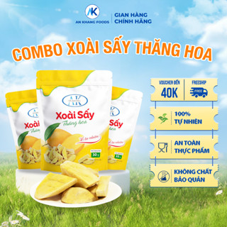 Combo xoài cát sấy thăng hoa trái cây nguyên chất giòn tan gói 30g AnKhang Foods