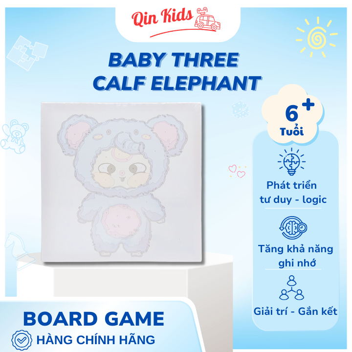 Tranh Tô Màu Số Hóa Baby Three Calf Elephant - 20 x 20 cm - Dali K417