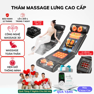 Đệm massage toàn thân châm cứu bấm huyệt, Thảm ghế mát xa rung, làm ấm,bi xoay chân, lưng phục hồi chức năng