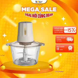Máy xay thịt mini 2L Bear QSJ-E03B2, 300W, Đa Năng Xay Tỏi Ớt, Rau Củ, Xay đá bi, BH 18 Tháng