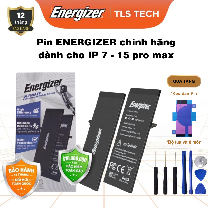 P.IN ENERGIZER dung lượng chuẩn/cao cho IP 7 - 15 Pro Max