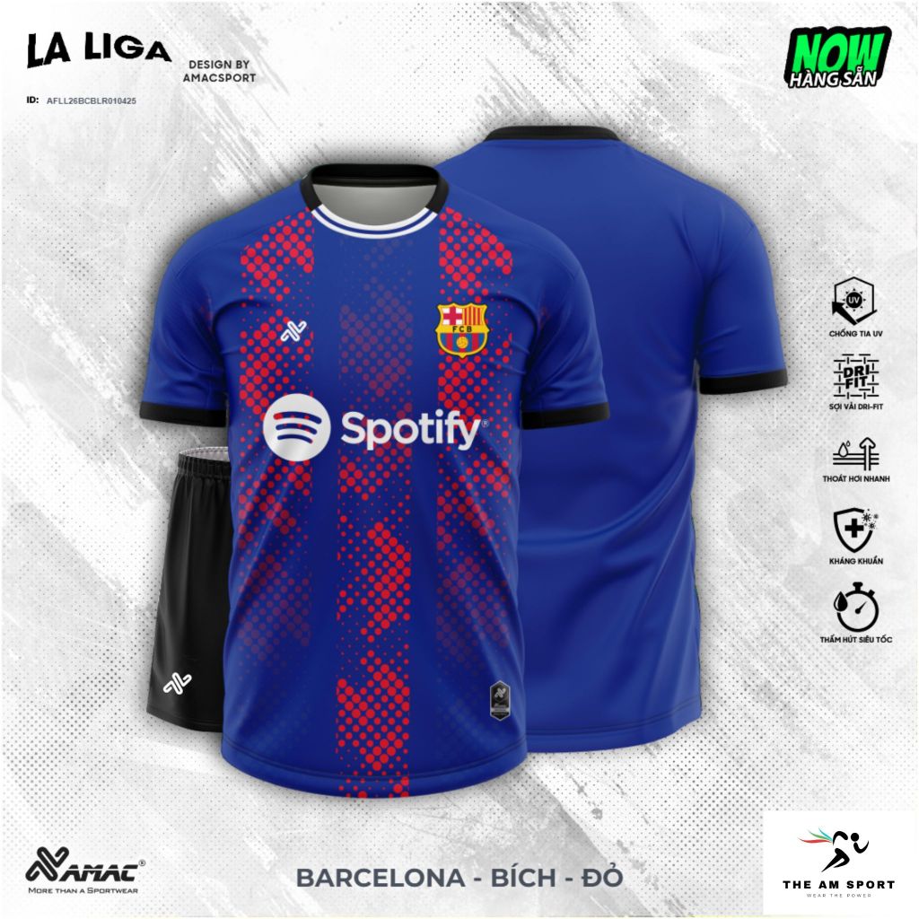 [In Tên & Số] Bộ Quần Áo Đá Bóng AMAC Barcelona Laliga 25/26 - Thoáng Mát, Thấm Hút Tốt | The AM Spo