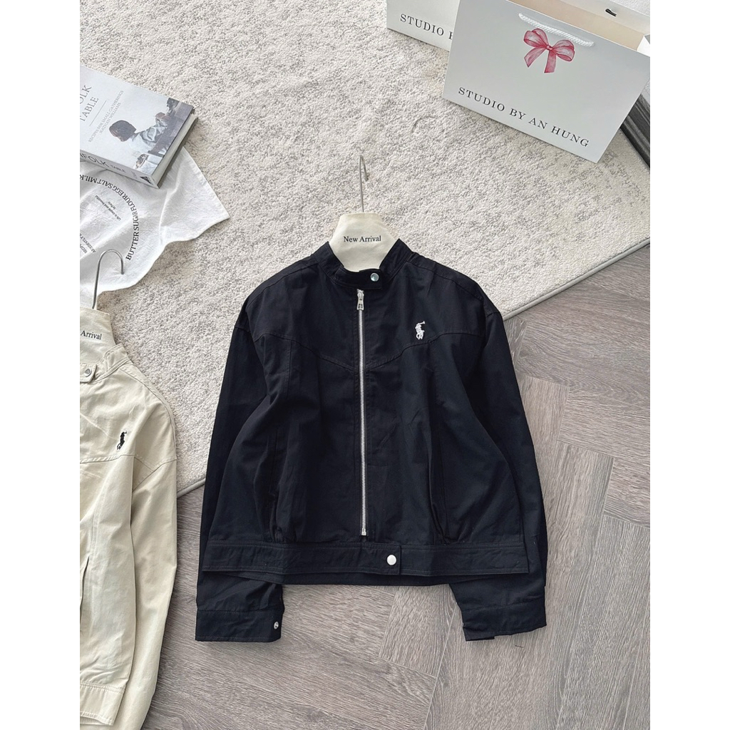 [HÀNG LOẠI 1] Áo khoác kaki dáng lửng 2 lớp thêu ngựa cổ trụ sang chảnh A2660 | BigBuy360 - bigbuy360.vn