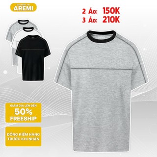  Áo thun phối viền nam AREMI chất vải tổ ong cao cấp thoáng mát thiết kế đơn giản trẻ trung hiện đại 