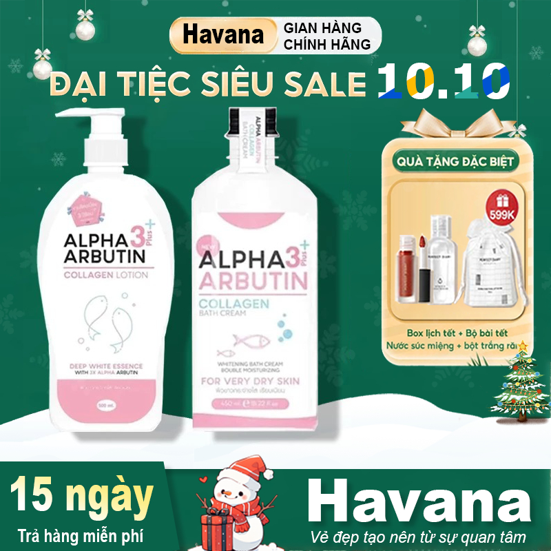 Sữa Dưỡng Thể Alpha Arbutin 3Plus + Collagen Tosowoong 500ml