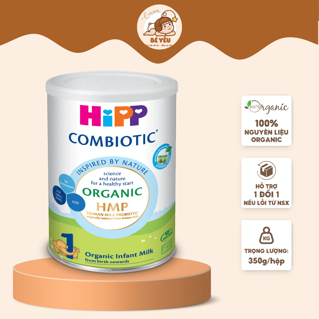 Sữa Bột Hipp Organic Combiotic 350g Bổ sung DHA Phát Triển Trí Não Hỗ Trợ Tiêu Hóa Cho Trẻ
