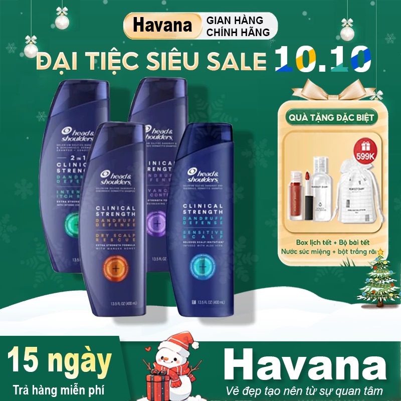 Dầu Gội Ngăn Ngừa Gàu Head & Shoulders Clinical Strength 400ml - Hàng Mỹ