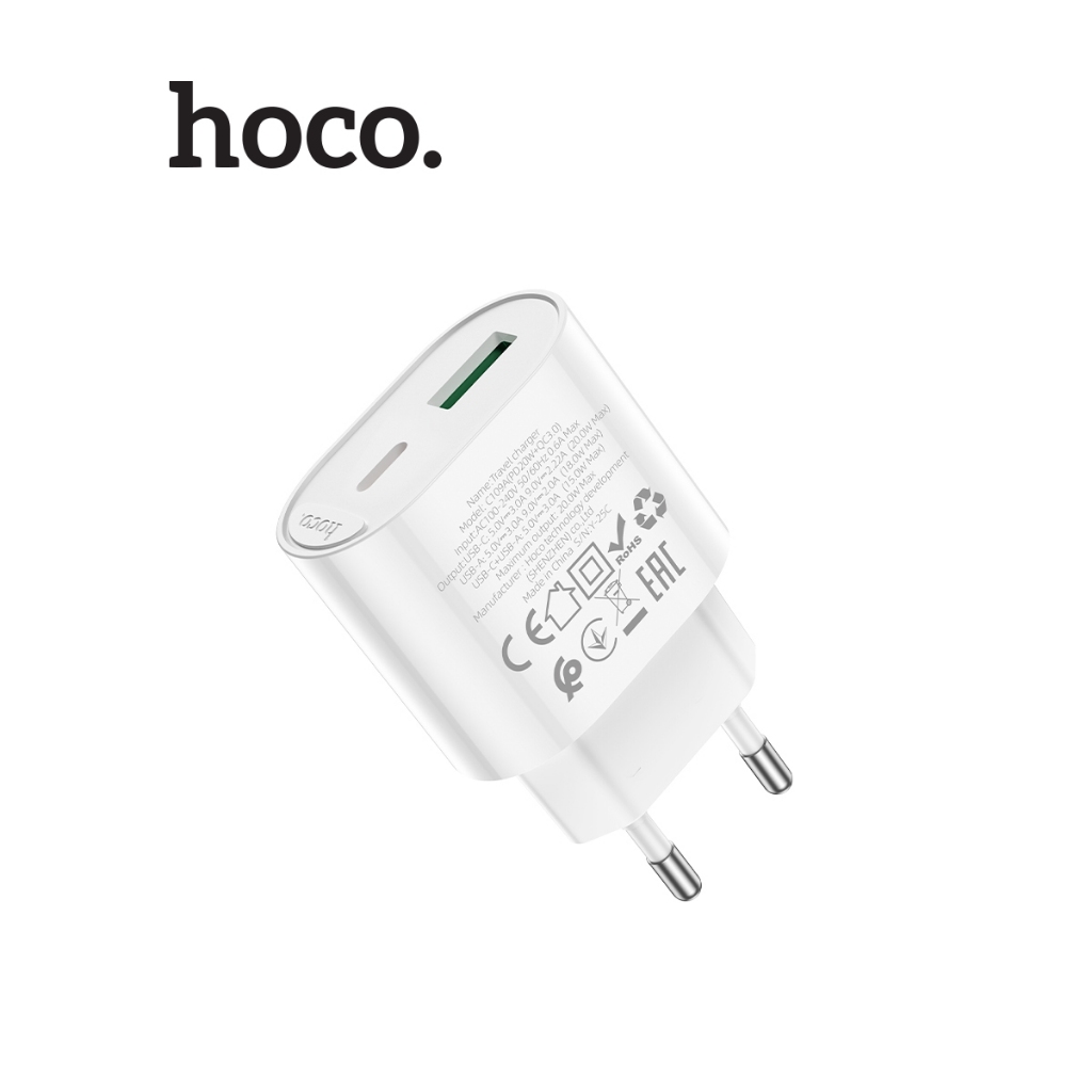 Củ Sạc Nhanh Hoco C109 / C109A PD20W 1 cổng USB và 1 cổng Type-C, chân cắm tiêu chuẩn | BigBuy360 - bigbuy360.vn