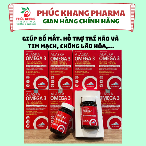 VIÊN UỐNG BỔ MẮT ALASKA OMEGA 3 – FISH OIL 500MG. GIÚP TĂNG CƯỜNG THỊ LỰC, CHỐNG OXY HÓA,...
