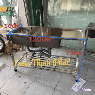  Trọn bộ chậu đúc inox  cao cấp có chân vòi đầy đủ phụ kiện 
