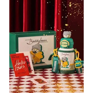  Bình giữ nhiệt 600ml Chính hãng BeddyBear Gấu C-POSE - 1 Nắp 2 chức năng- Chất liệu Inox cao cấp 316. Có Túi đeo 