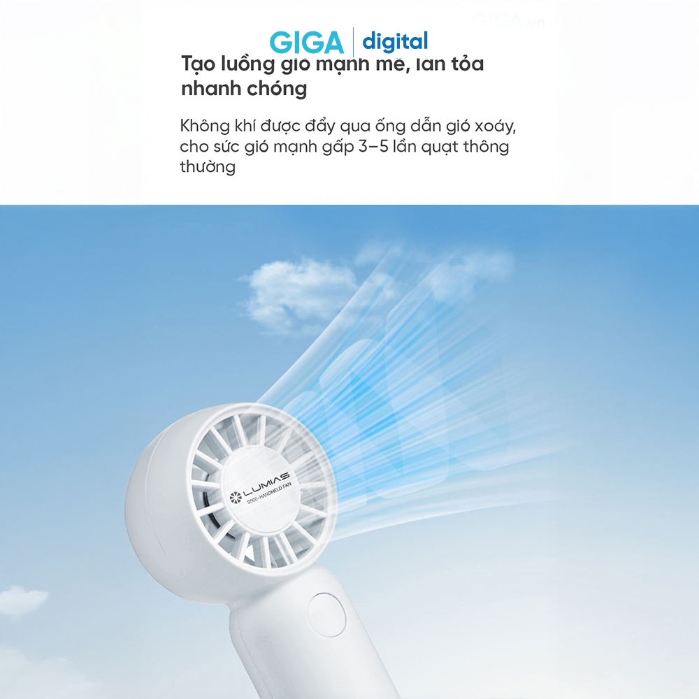 Quạt mini cầm tay S500 - 500mAh, 3 mức gió - Nhỏ gọn - Dây đeo chống rơi