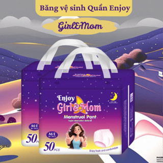 (CHE TÊN SP) Băng vệ sinh Dạng Quần Enjoy Girl&Mom thấm hút tuyệt đối, Gói 50 Miếng Size(30-90kg)