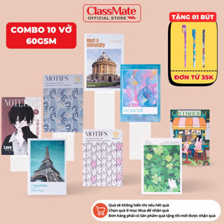[Tặng 01 Bút] Combo 10 Vở B5, 58-60gsm Classmate Vở Kẻ Ngang 72/80/120/200 Trang Tập Sinh Viên Dòng Kẻ 2 Màu Chống Lóa