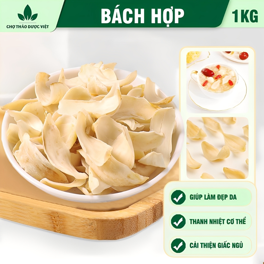 Bách hợp khô 1kg, bá hợp, tỏi rừng, dùng pha trà, hầm canh, bổ phế, tốt cho sức khoẻ