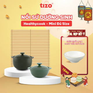 MINH LONG | Nồi Sứ Dưỡng Sinh Mini Healthycook – Bếp Gas & Hồng Ngoại, Kho Cá – Kho Quẹt – Nấu Cháo