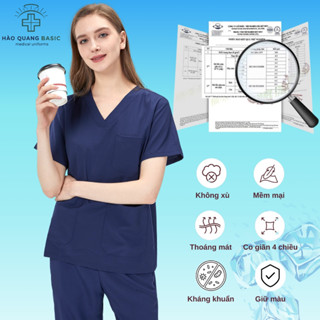  Bộ Scrubs Bác Sĩ vải Fionx siêu cấp quần áo phòng mổ đồng phục spa phẫu thuật thẩm mỹ viện mát 