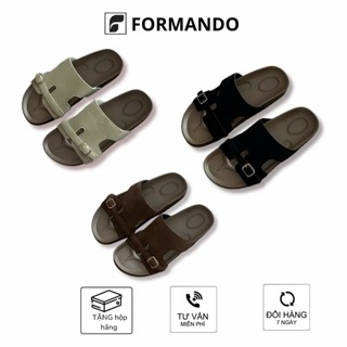  Dép Lê nam nữ đế trấu quai da lộn chữ H kèm khóa ngang cực phong cách dễ phối đồ 