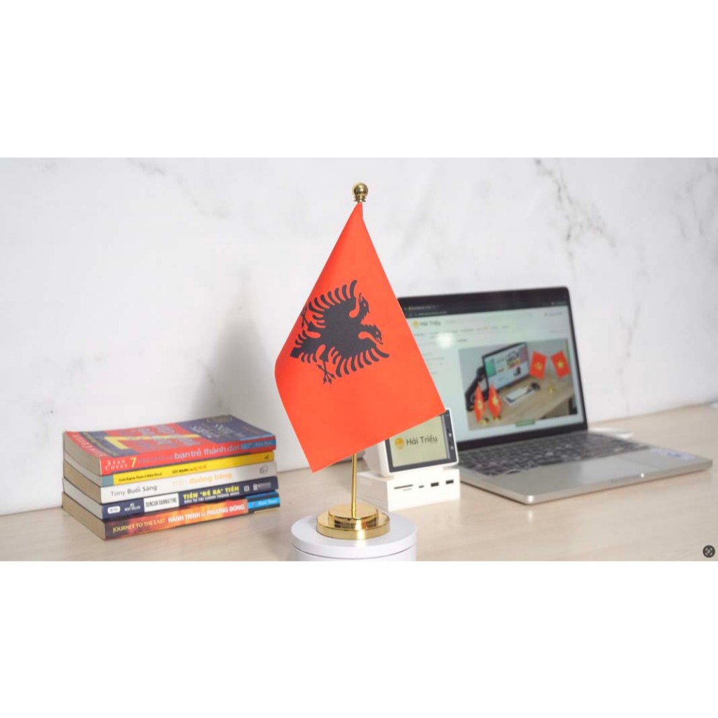 Cờ Albania Để Bàn | Đế Đơn | Hàng có sẵn