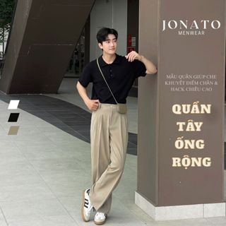 Quần tây ống rộng nam xế ly cạp cao JONATO, quần âu ống rộng che khuyết điểm chân, chất liệu cao cấp - J029