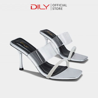  Guốc nữ DILY quai đính đá sang trọng dép guốc cao gót nhọn tôn dáng cao 8cm DL0595 