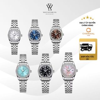 Đồng Hồ Carnival Nữ 8131L2-VT Máy Pin/ Quartz Kính Sapphire Size Mặt 30mm Chống Nước Dây Kim Loại Chính Hãng
