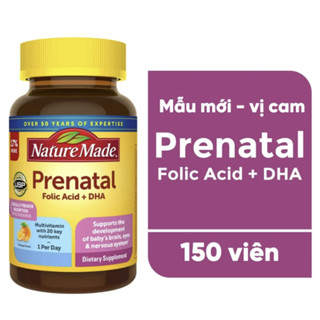 Vitamin tổng hợp cho bà bầu Nature Made Prenatal Folic Acid + DHA hộp 150 viên Quatangme1