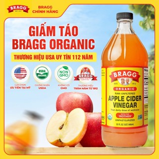 Giấm Táo Hữu Cơ Bragg Có Giấm Cái 946ml
