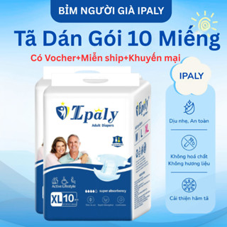 Tã Bỉm Dán Người Già Ipaly đủ Size M10-L10-XL10 Giá hợp lý, thấm hút tốt có vách chống tràn