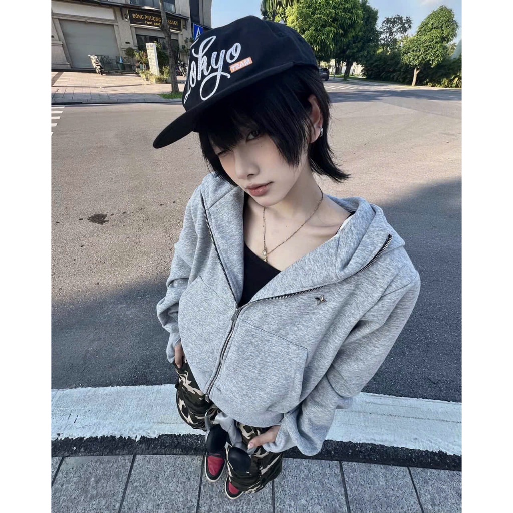 Hoodie Zip Threadline form boxy độn vai | BigBuy360 - bigbuy360.vn