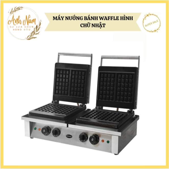 Máy Nướng Bánh Waffle, Máy Làm Bánh Waffle Hình Chữ Nhật