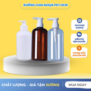 Chai Chiết Dầu Gội Sữa Tắm 300ml / 500ml Bầu Vòi Nhấn, Dùng Đựng Dầu Gội, Sữa Tắm, Gel Rửa Tay