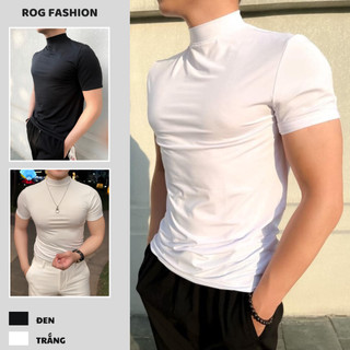  Áo Thể Thao Giữ Nhiệt Nam Cao Cổ 3cm Cộc Tay Thun Lạnh Co Giãn Form Ôm Body Gym Work Out Chạy Bộ Hoặc Đá Bóng AT01 