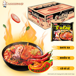 [Thùng 24 Gói DATE XA] Mì SiuKay Hảo Hảo Vị Hải Sản, Bò Cay - Mì cay 7 cấp độ Siêu Cay Thách thức mọi vị giác