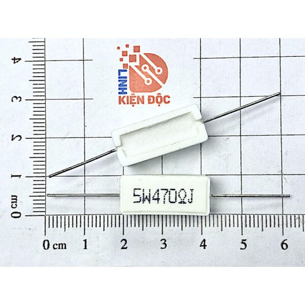 [Combo 10 chiếc] Điện trở sứ 5W 470R 5% chân nằm