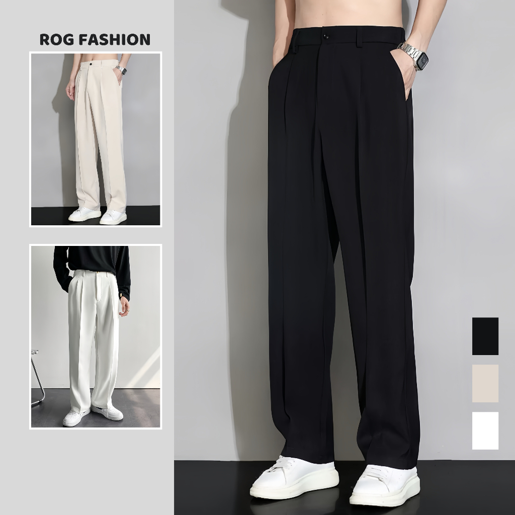  Quần Tây Nam Ống Suông Cạp Chun 2 Bên Quần Âu Nam Hách Dáng Vải Cotton Hàn Co Dãn Nhẹ Thoáng Khí QA01 