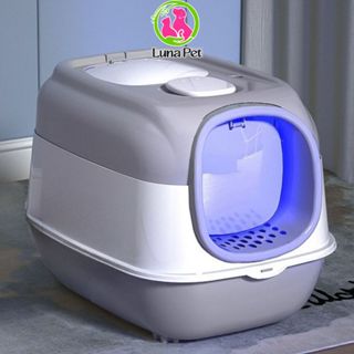  Nhà vệ sinh cho mèo có đèn khử khuẩn tia UV LunaPet NVS06-  Nhà vệ sinh cho mèo chống văng cát 