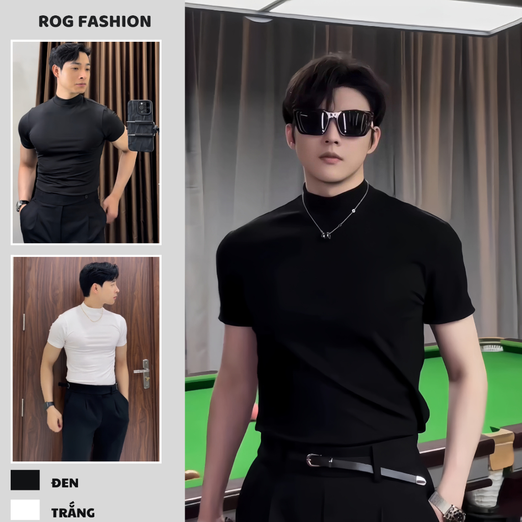  Áo Thể Thao Nam Giữ Nhiệt Body Cộc Tay Cao Cấp Đen Trắng Cổ Lọ 3 Phân Co Giãn X8 Dễ Mix Đồ Đi Chơi Tập Gym Đá Bóng AT01 