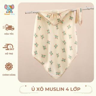  Ủ Choàng Hè Xô Doomi Vải Muslin 4 Lớp Thu Đông Mềm Mịn Thoáng Mát,Họa Tiết Cực Xinh Cho Bé - HT625 