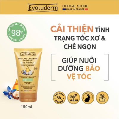 Kem ủ tóc argan và hoa trà cho tóc khô và bị hư tổn Evoluderm Huile Précieuse150ml